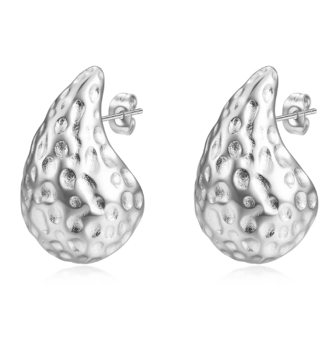 Zilver druppel Studs